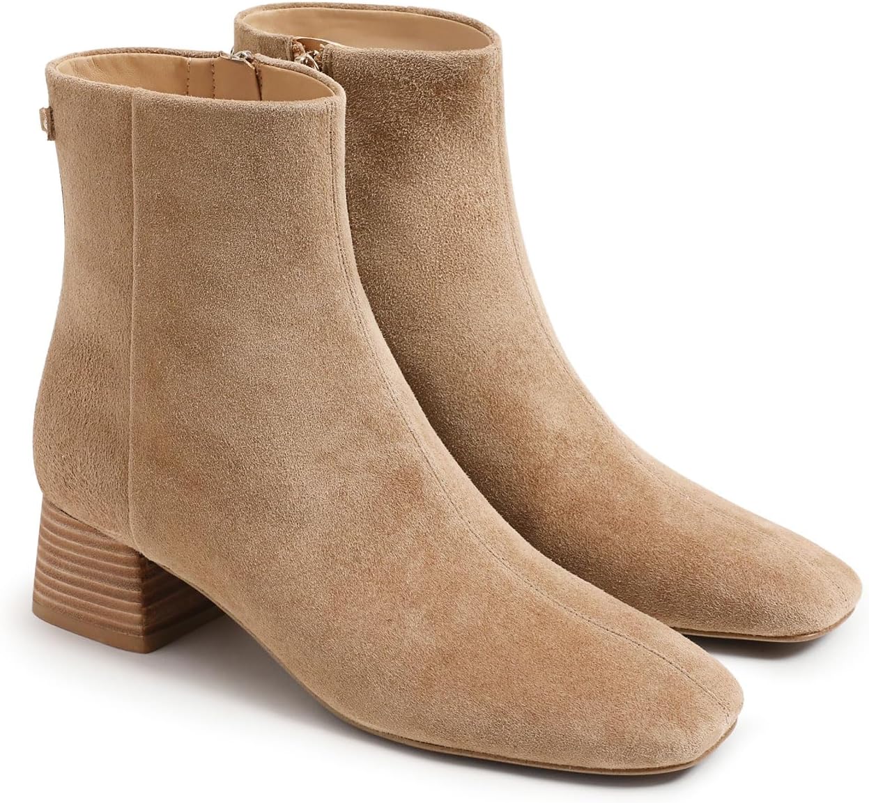 Coutgo Womens Ankle Boots with Chunky Low Heel for Style