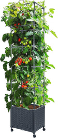 LINEX Raised Garden Bed Planter Box with Trellis - Self-Watering