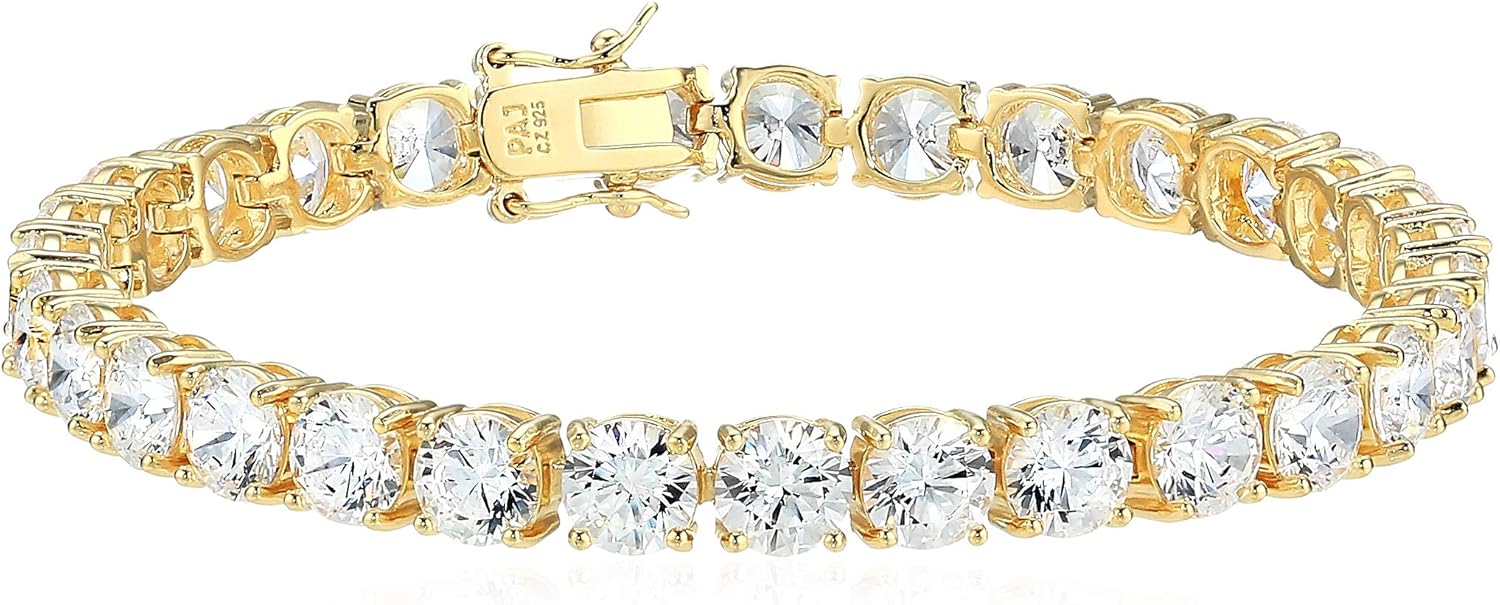 Classic Tennis Bracelet with Round Cut Cubic Zirconia Sparkle