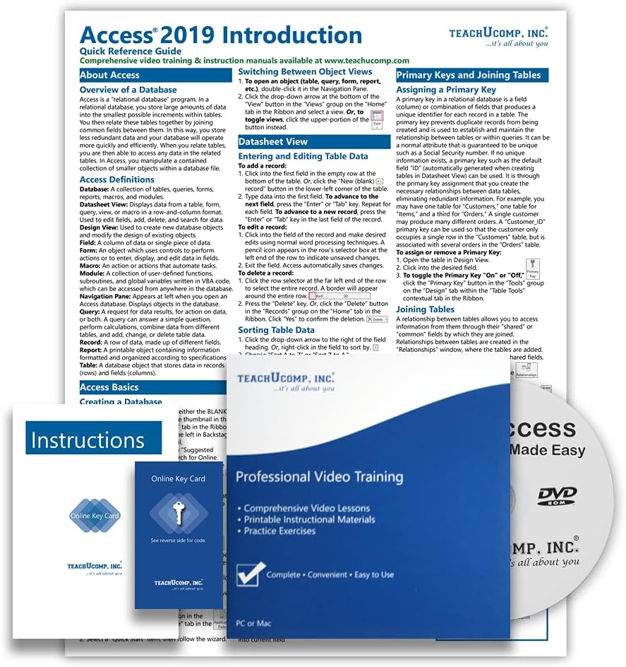 Comprehensive Video Training Course for Microsoft Access 2019