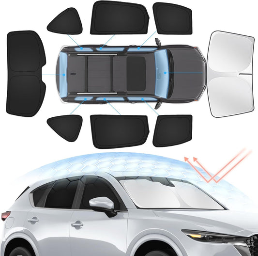 8PCS Windshield Sun Shade Kit for Mazda CX-5 2017-2025