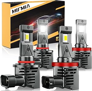 9005 H11 LED Bulbs Combo High and Low Beam for Brightness