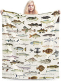 Fishing Blanket Gifts for Boys Kids - Super Soft Flannel Fleece Throw