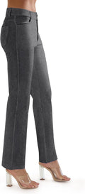 Women's Jean Denim Look Jeggings Straight Leg Pants - Comfortable belt