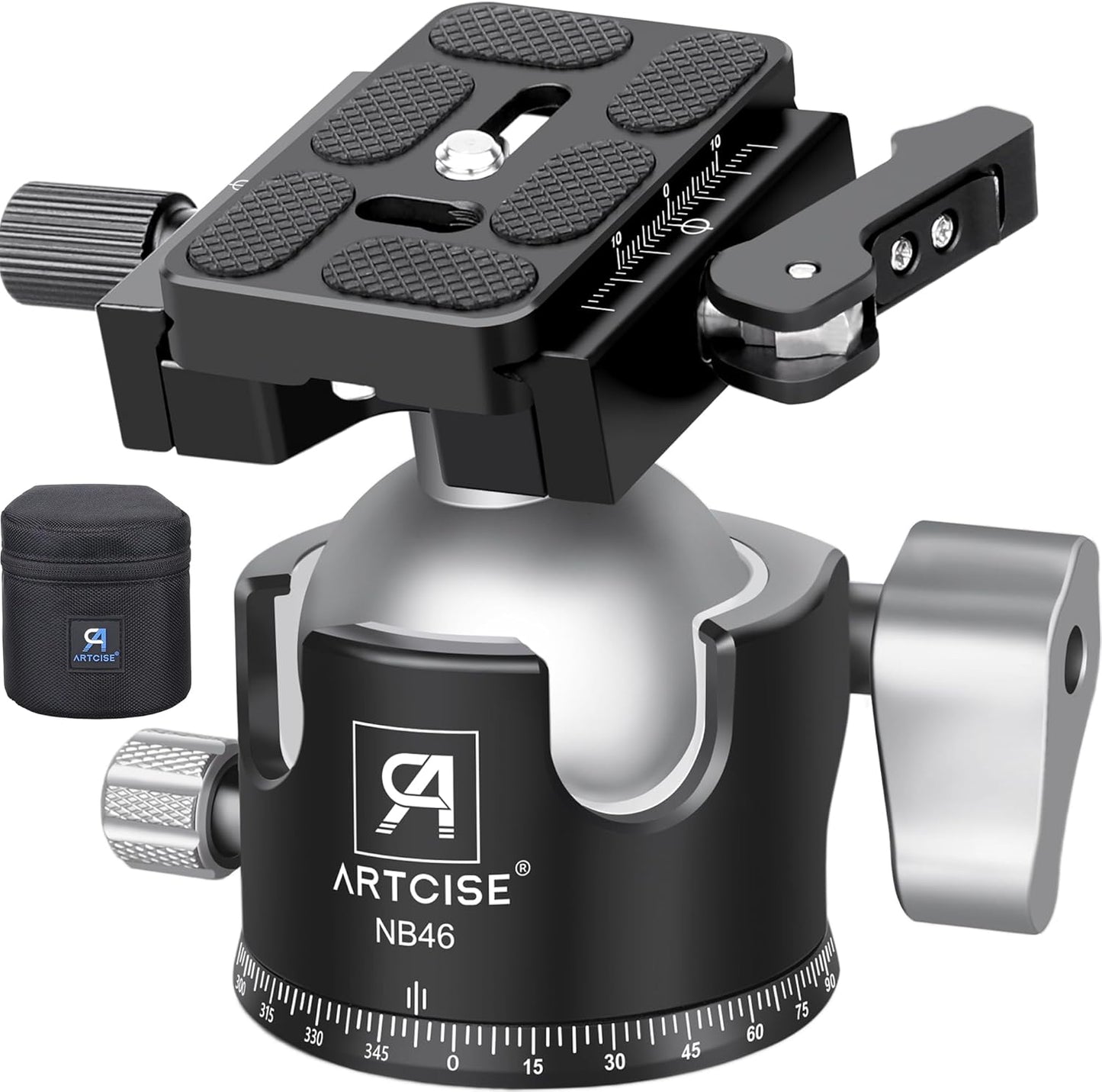 46mm Low Profile Tripod Ball Head with Lever Release for Cameras