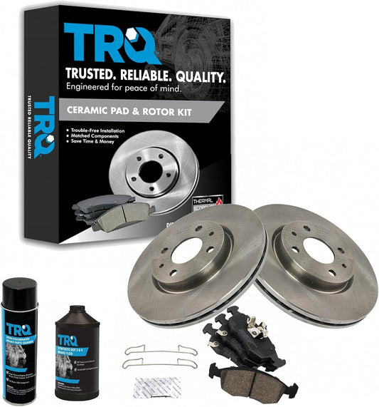 TRQ Front Brake Pad & Rotor Kit for 2012-2017 Fiat 500