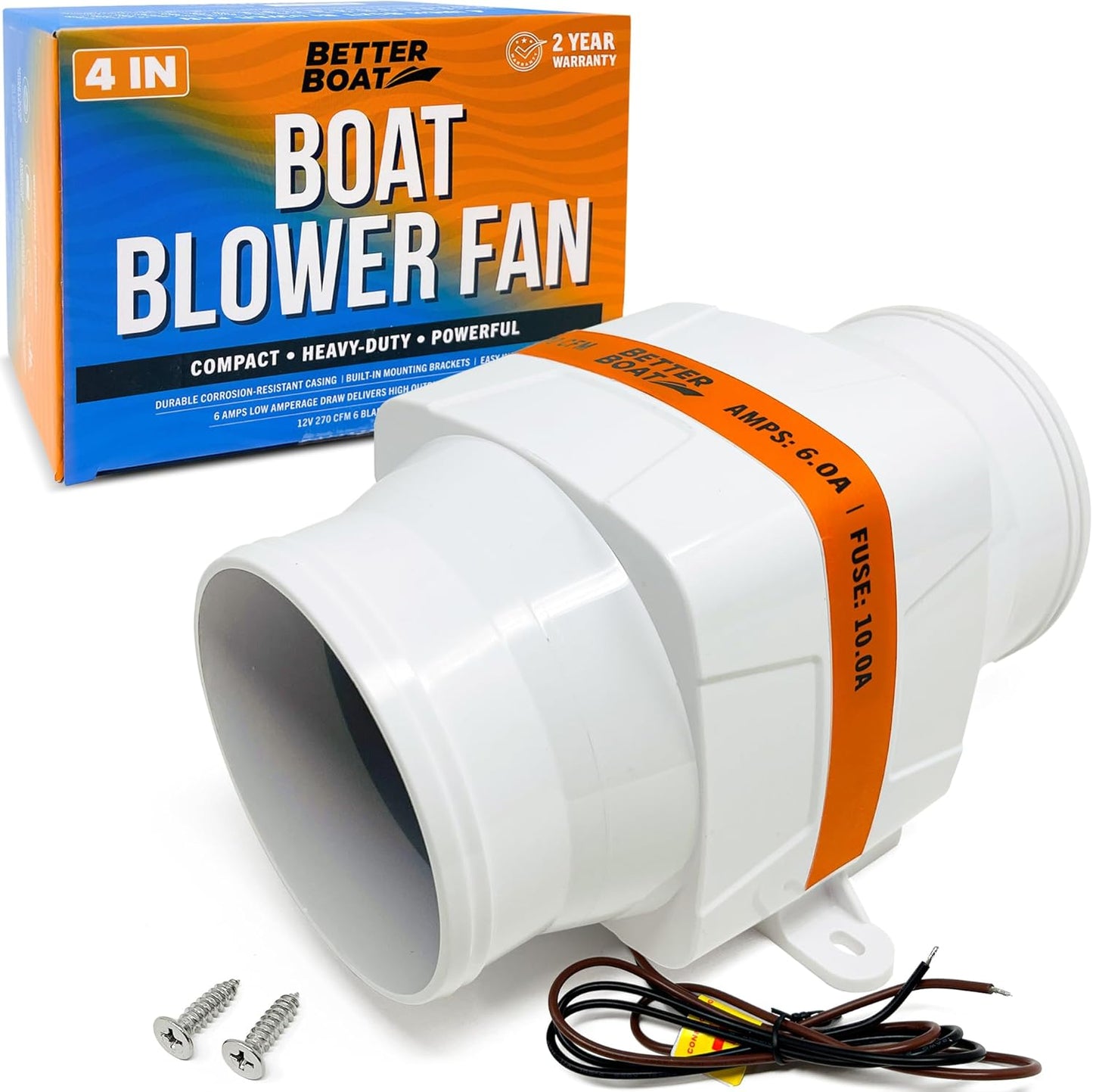 High CFM Marine Engine Ventilation Boat Blower Fan Inline 12V