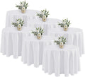 Fitable 6 Pack White Tablecloths for Round Tables - Stain Resistant