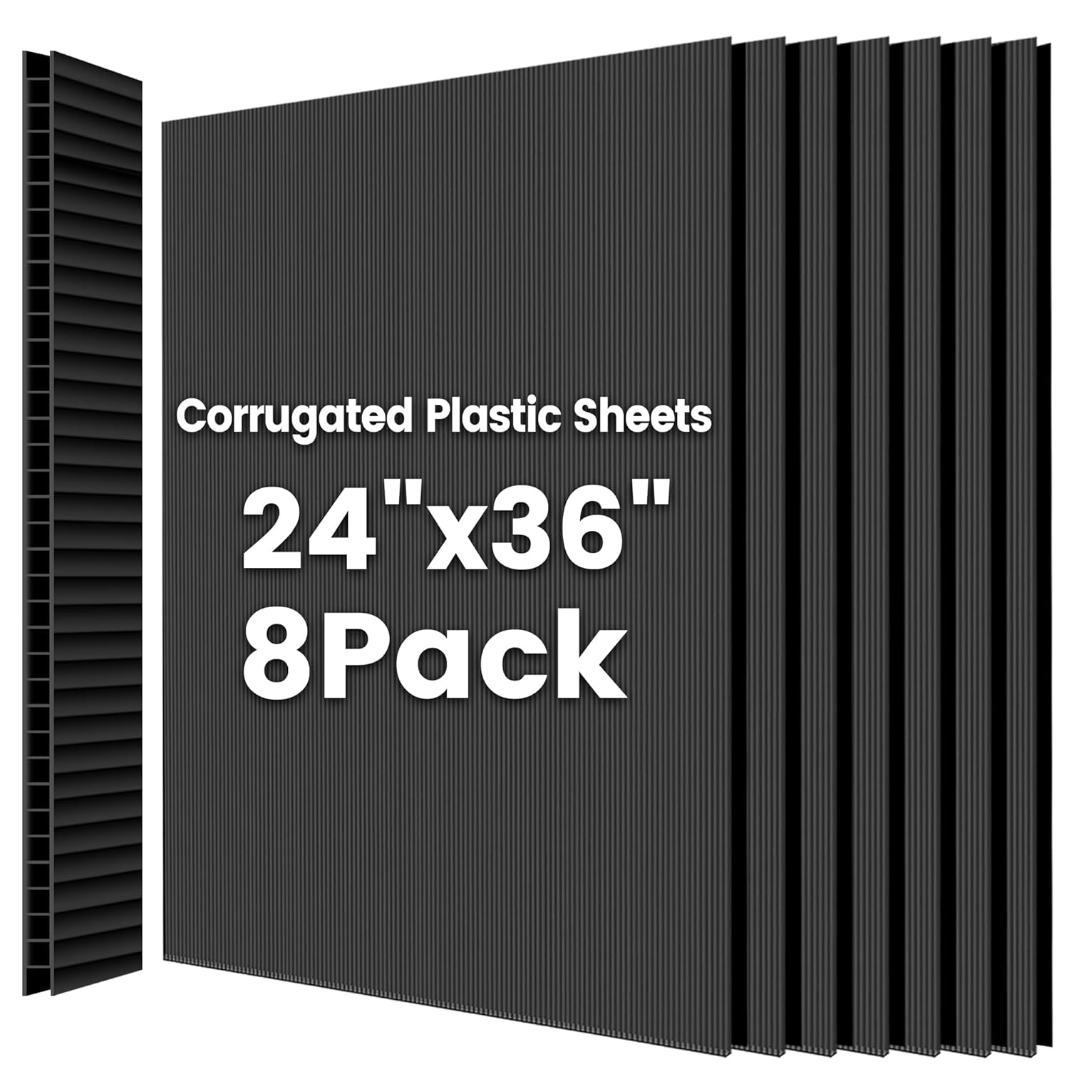 8Pack Plastic Poster Board 24in x 36in Waterproof Coroplast Sheets