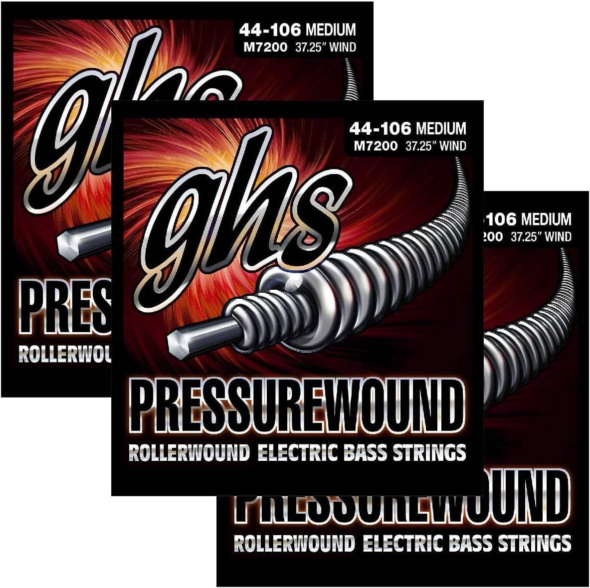 GHS Strings Pressurewound Bass Guitar Strings for Smooth Tone