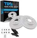 TRQ Front Posi Metallic Brake Pad & E-Coated Rotor Kit - Direct Fit