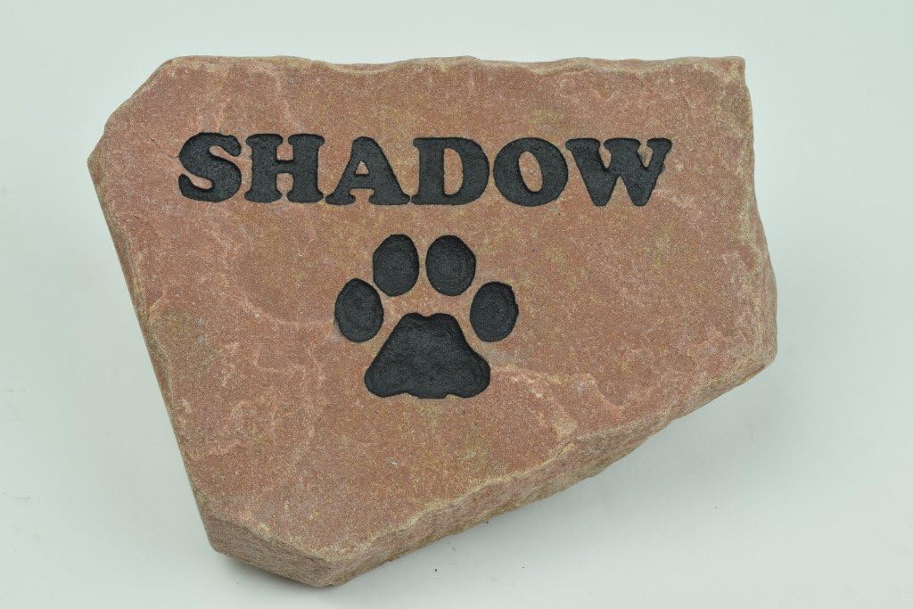 Personalized Red Pet Memorial Stone for Dogs and Cats
