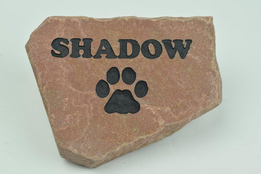 Personalized Red Pet Memorial Stone for Dogs and Cats