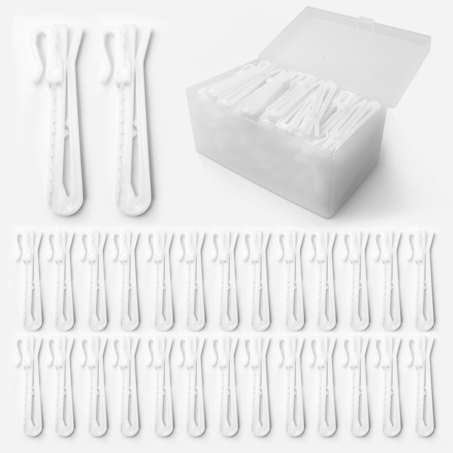 80 Adjustable Pinch Pleat Curtain Hooks - Easy Drapery Installation!