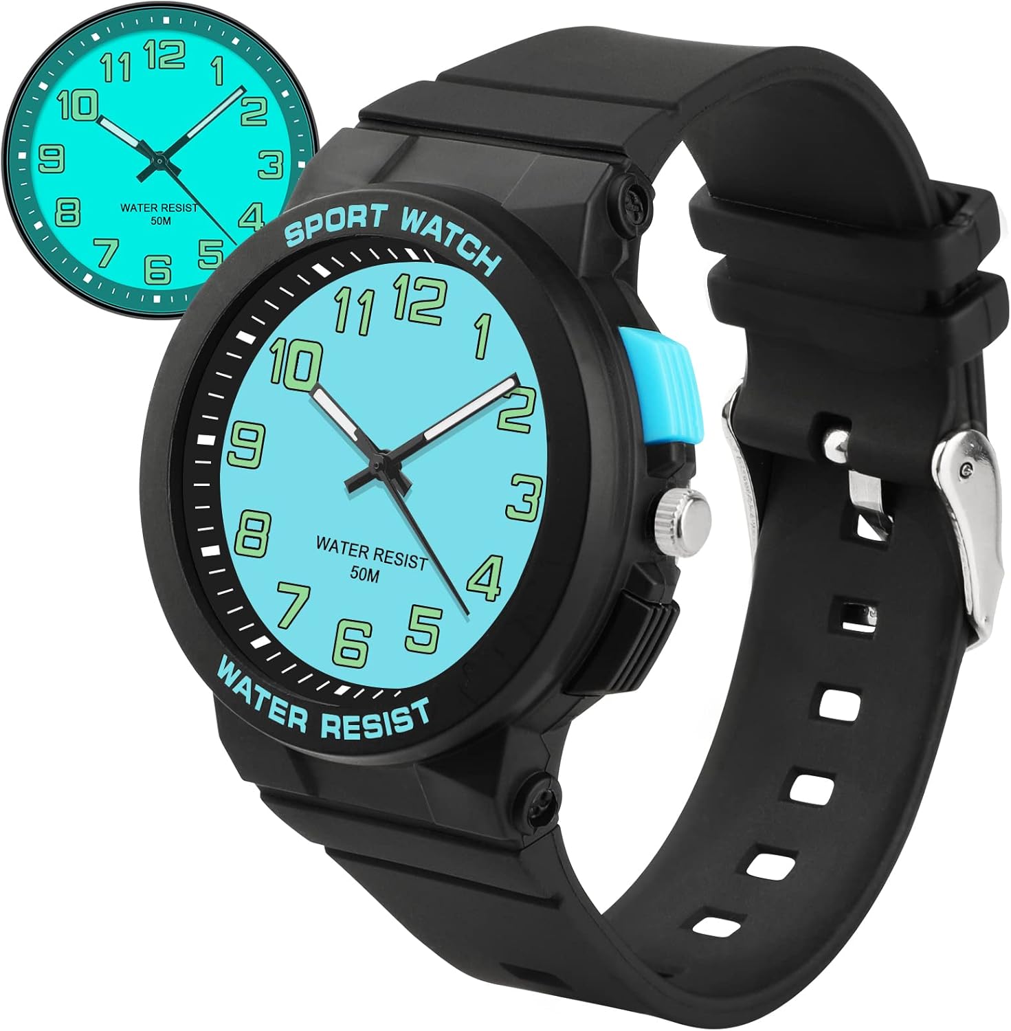 DTKID Kids Analog Watch | 5 ATM Waterproof + Backlight | Easy Read Dial