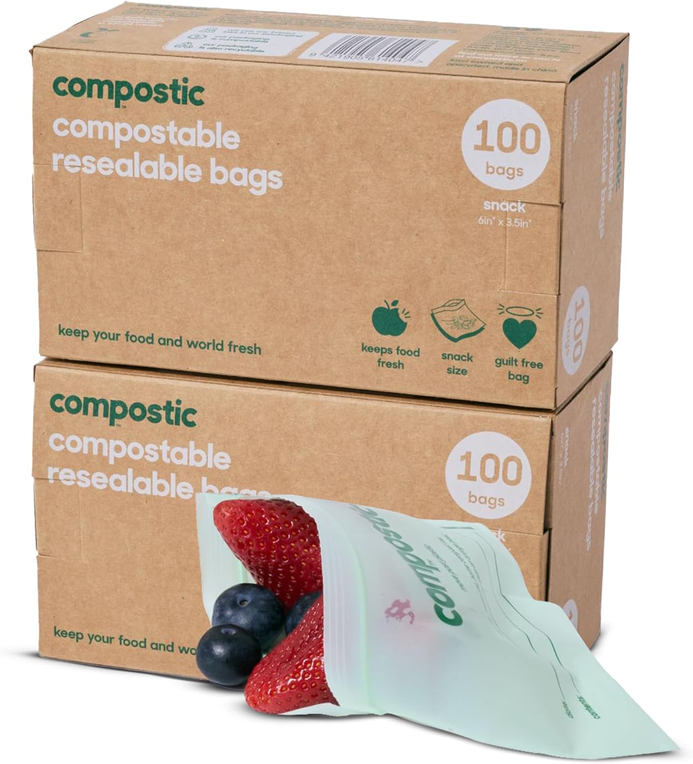 Home Compostable Resealable Snack Bags for Eco-Friendly Storage