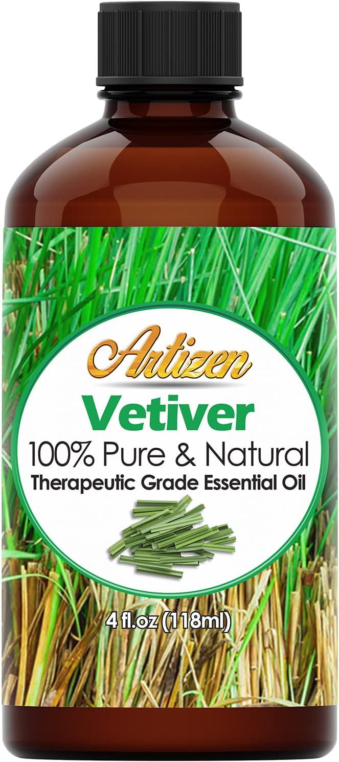 Artizen Vetiver Essential Oil - 100% Pure 4oz Bottle