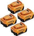 4-Pack DCB206 Replacement for Dewalt 20V Max Battery 6.0Ah - Long Run
