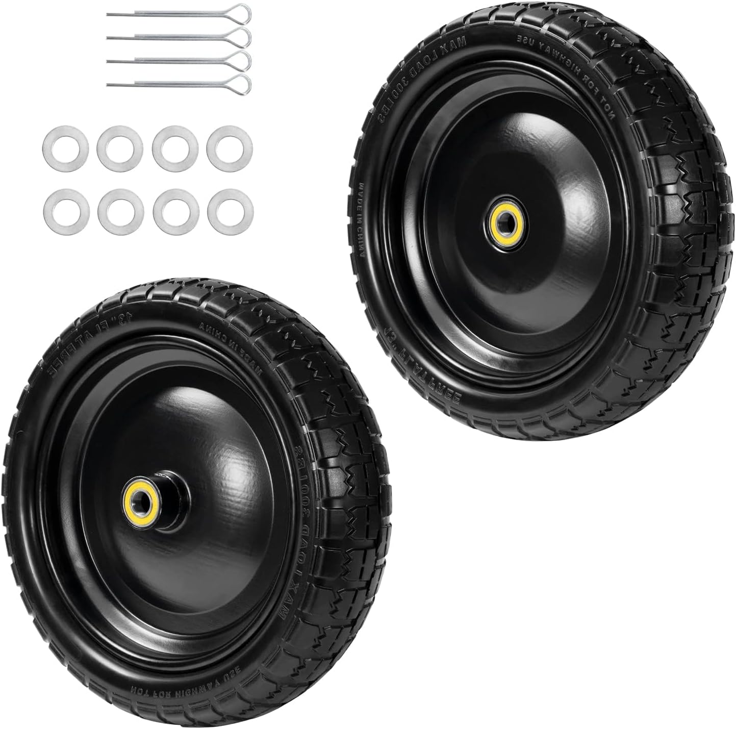 13 Inch Flat Free Solid Tire for Gorilla Cart and Wheelbarrow