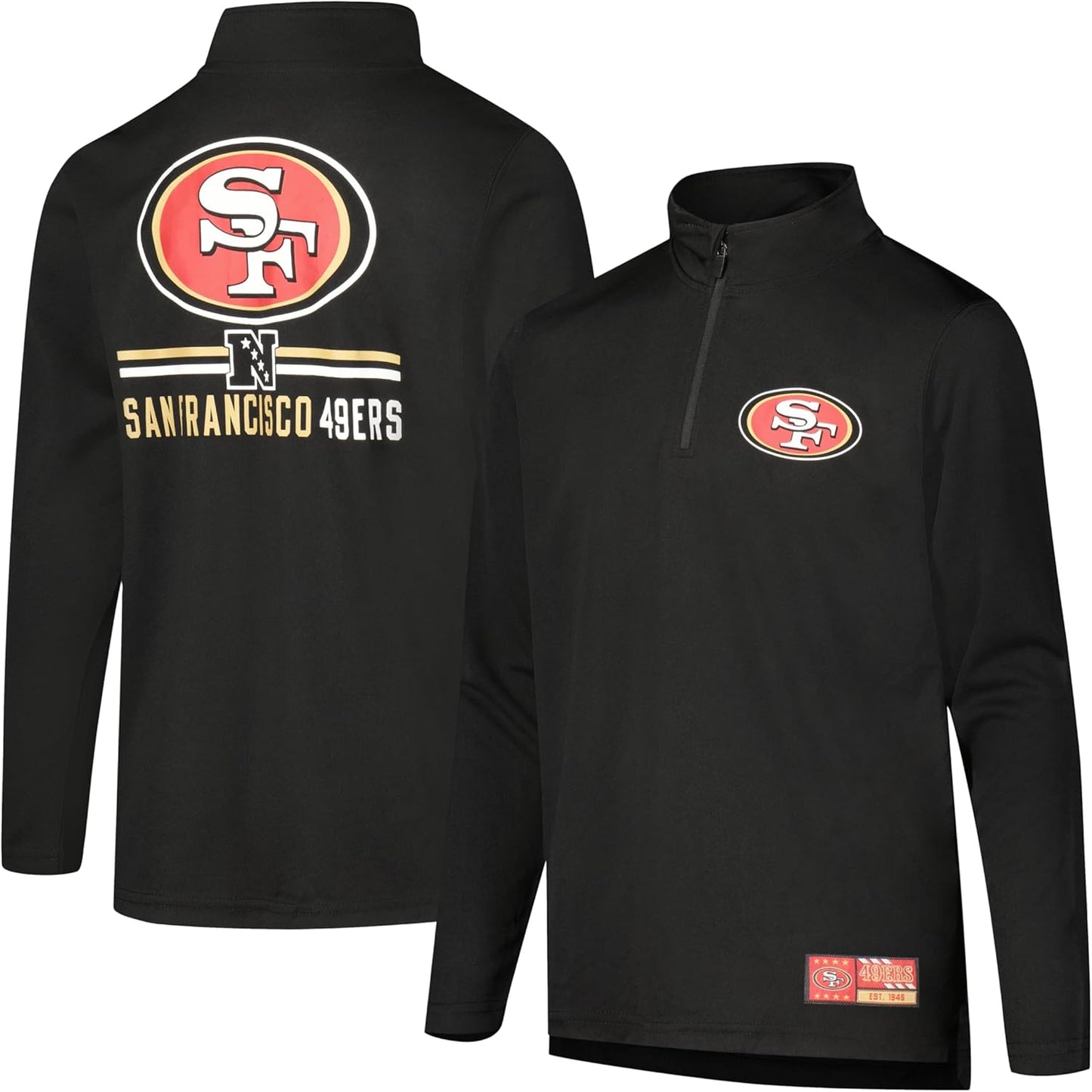 Ultra Game Youth NFL Official Super Soft Quarter Zip T-Shirt