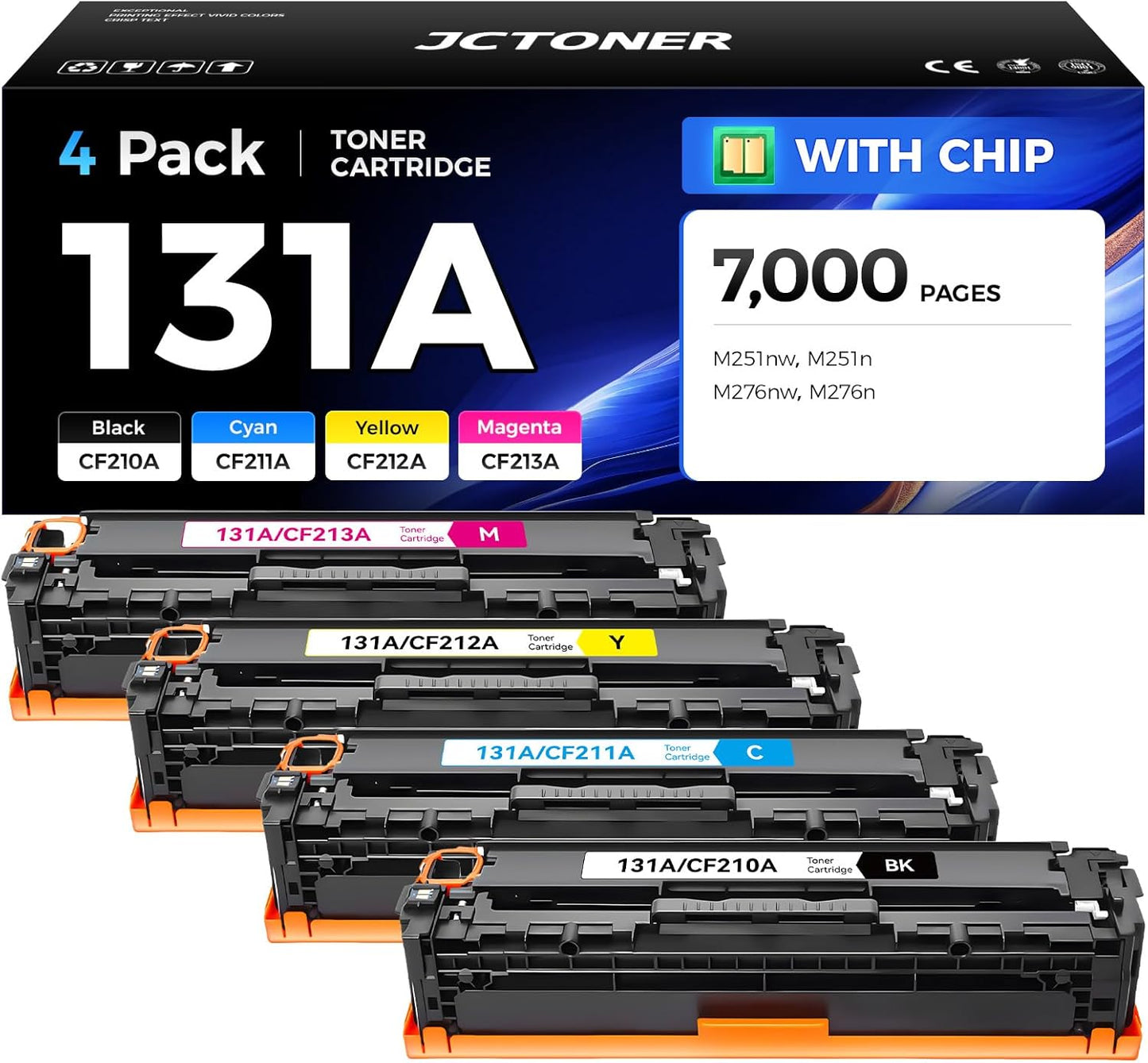 High Yield 131A Toner Cartridge 4-Pack for HP LaserJet Printers