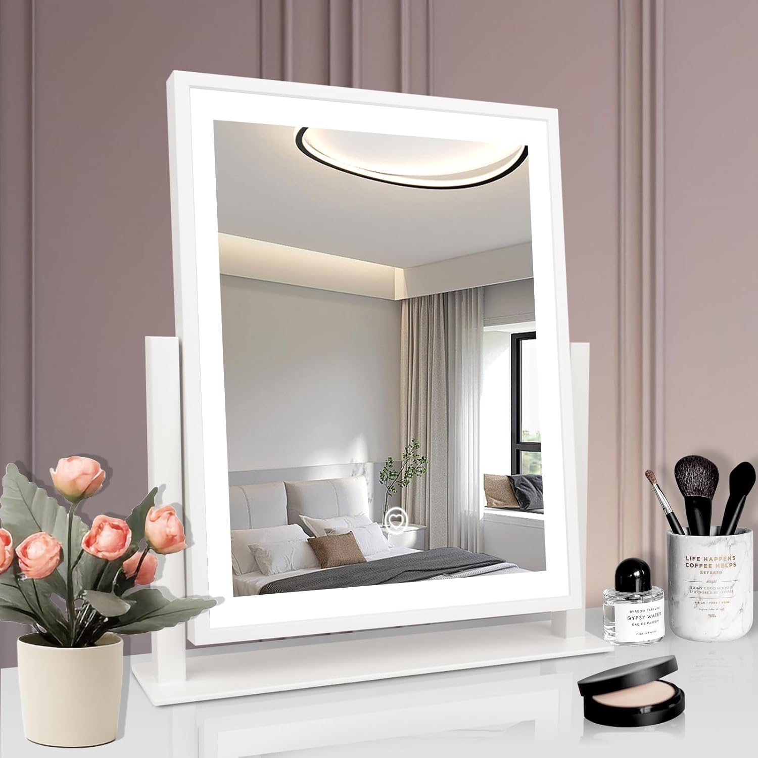 Beelux Vanity Mirror with Lights for Perfect Makeup Experience