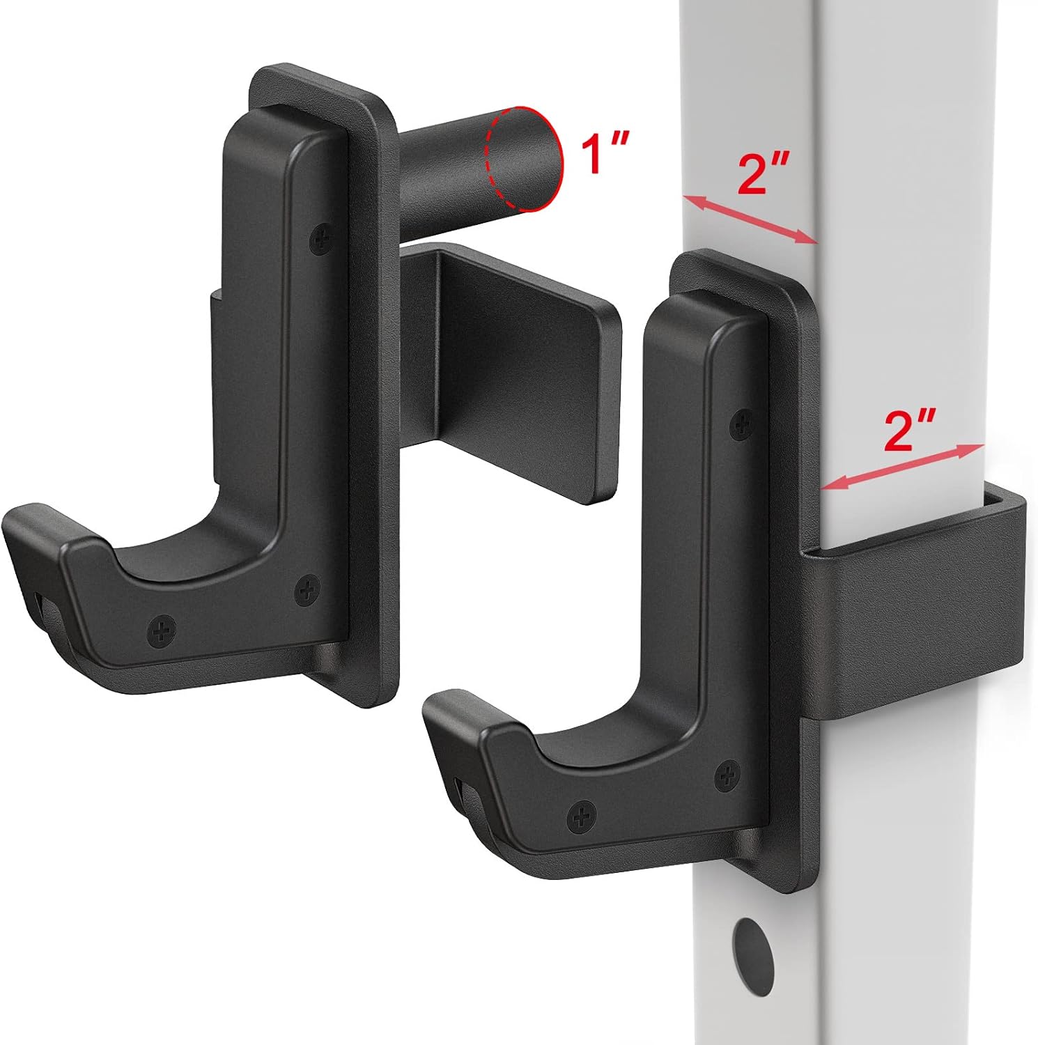 SELEWARE Heavy-Duty J-Hooks for Power Cage, Set of 2: Secure Barbell Storage