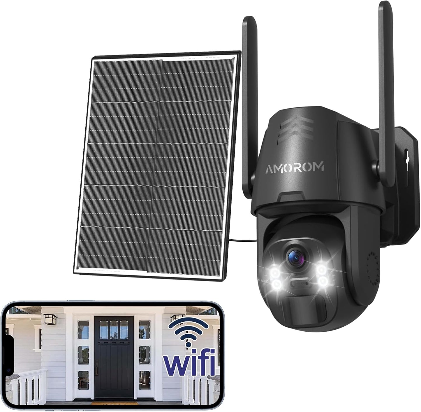 Solar Wireless Security Camera with 2K Clarity and Night Vision