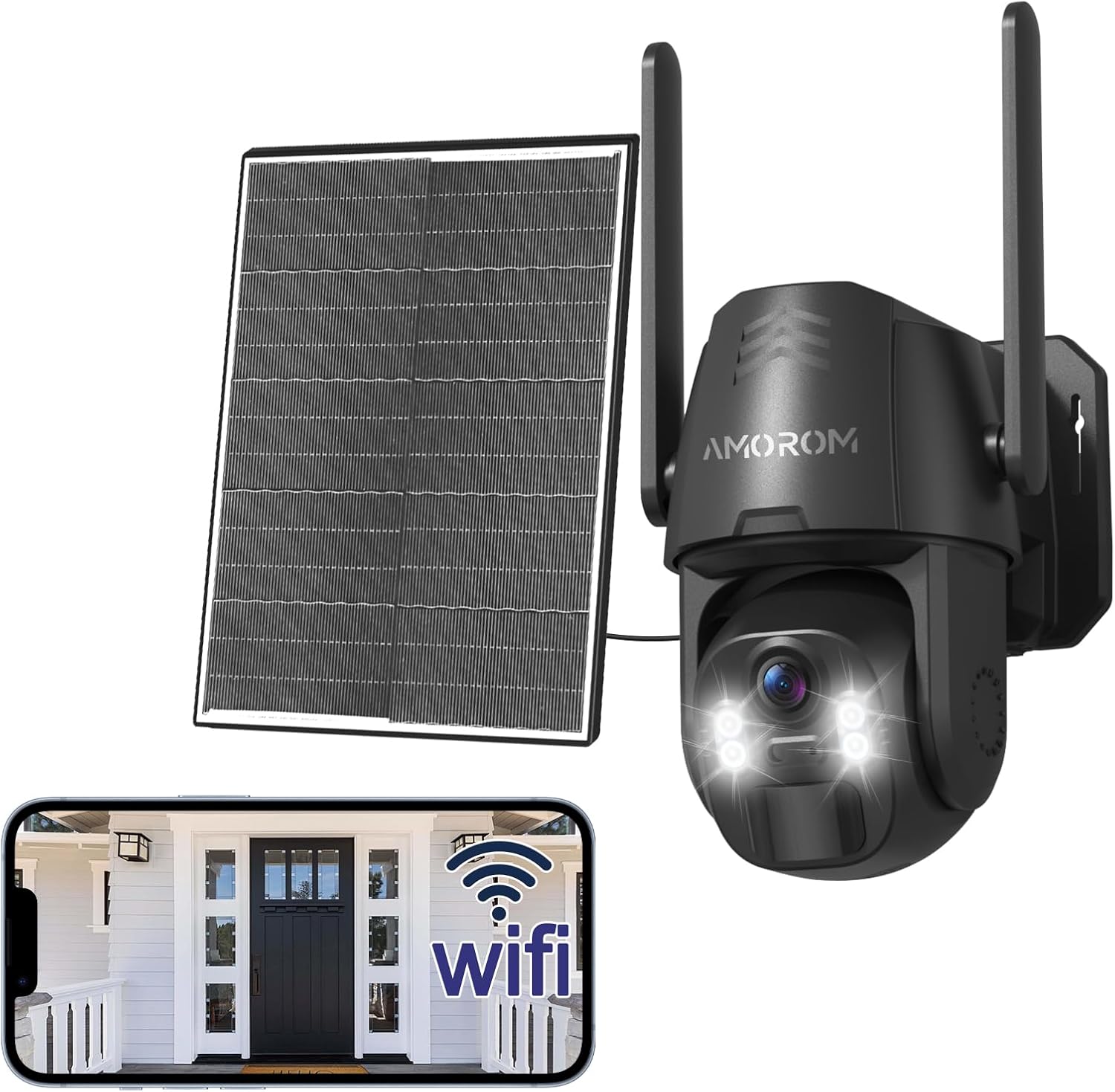Solar Wireless Security Camera with 2K Clarity and Night Vision