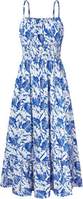 GRACE KARIN Womens Summer Maxi Dress Sleeveless Floral - Flowy Smocked