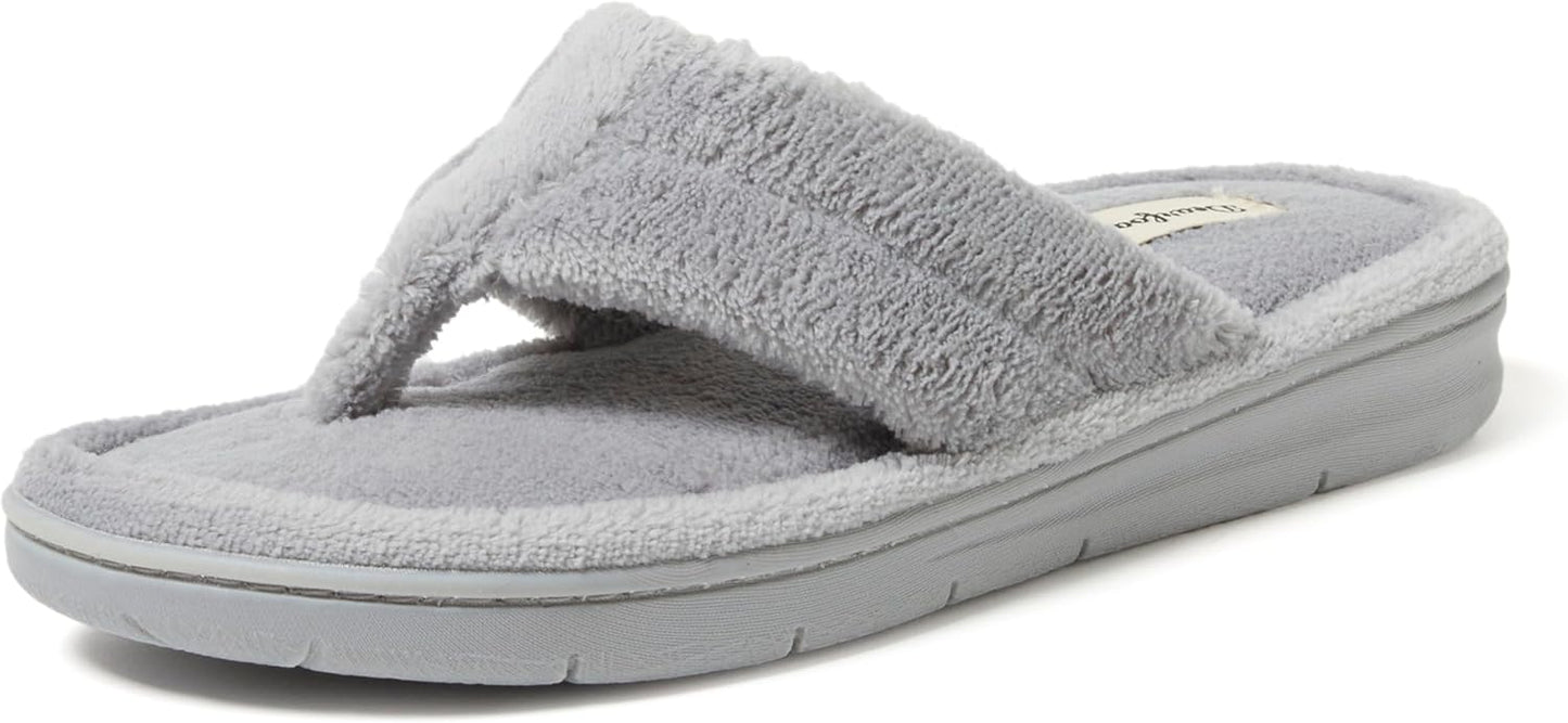 Dearfoams Women's Melanie Colorblocked Microfiber Terry Slipper