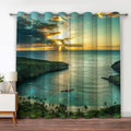 Jekeno Ocean Beach Blackout Curtains for Bedroom and Living Room