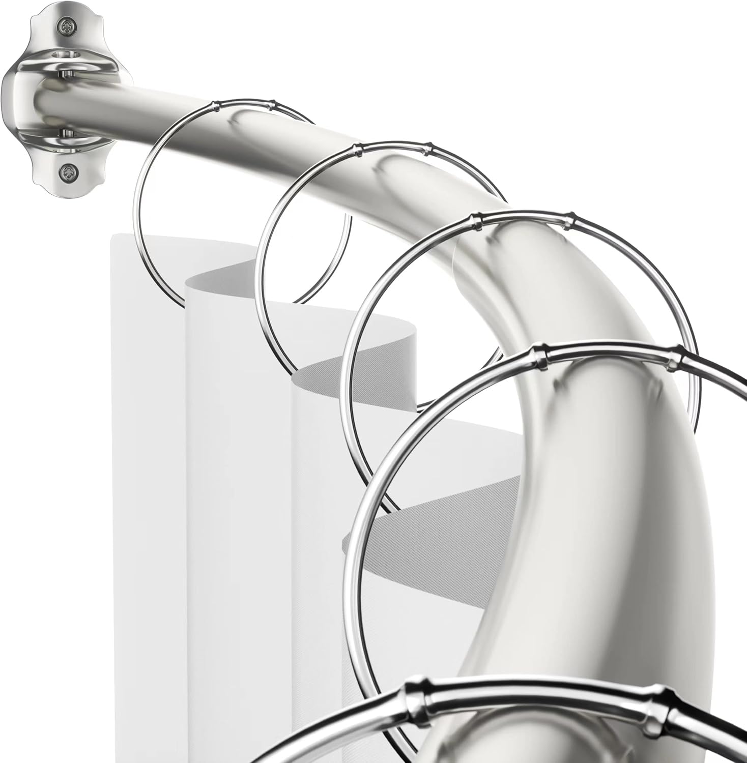 Curved Shower Curtain Rod Adjustable 40-72 in Extra Wide Space