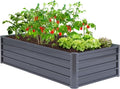 Metal Raised Garden Bed 6x3x1.5 ft - Heavy Duty Galvanized Planter