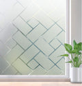 rabbitgoo Window Privacy Film Frosted Glass Sticker - Plaid Privacy