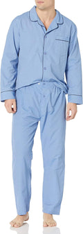 Men's Long Sleeve Plain Weave Pajama Set - Fuller Cut Comfort