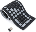 Seaciyan Wireless Silicone Keyboard - Portable & Roll Up for PC, Laptop - Black/Gray