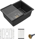 22in x 17in Undermount Wet Bar Sink - Matte Black Quartz Composite