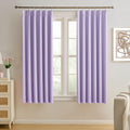 Pinch Pleated Lavender Blackout Curtains Short 2 Panels Set - Room