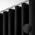 Extra Wide Black Waffle Shower Curtain 180in Wide - Weighted Hotel