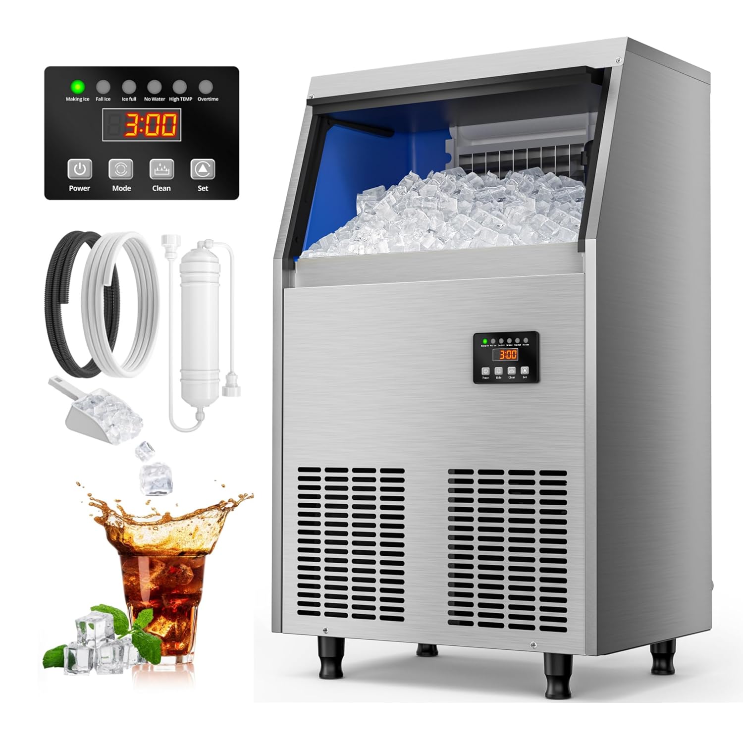 Efficient 100LBS/24H Ice Maker - Keep Your Drinks Cold!