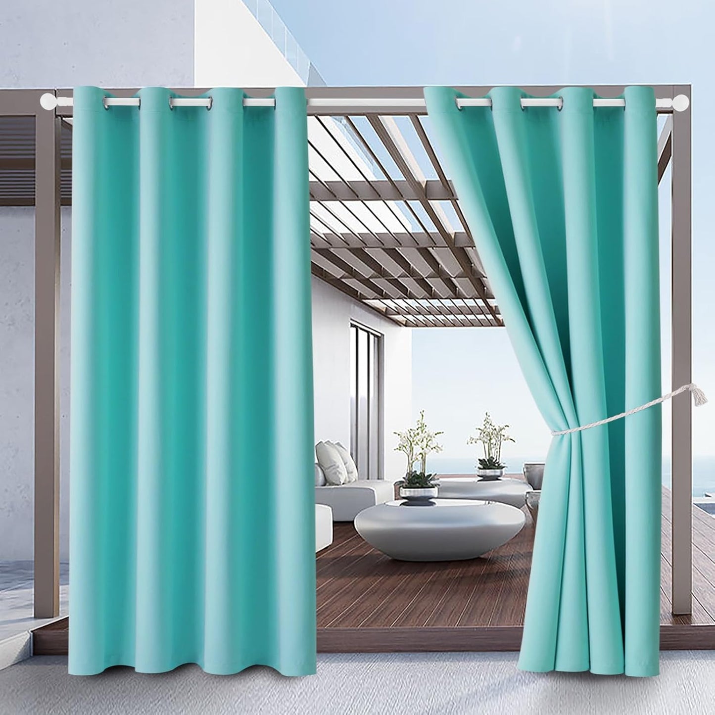 Outdoor Indoor Curtains W52 x L108 for Patio - Weather-resistant