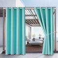 Water Proof Outside Curtains with Grommet Top - Teal Blue Patio Panels