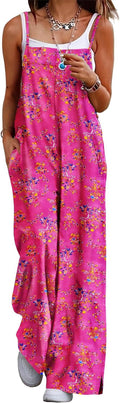 Women's Summer Boho Jumpsuit Wide Leg Overalls - Comfortable Floral