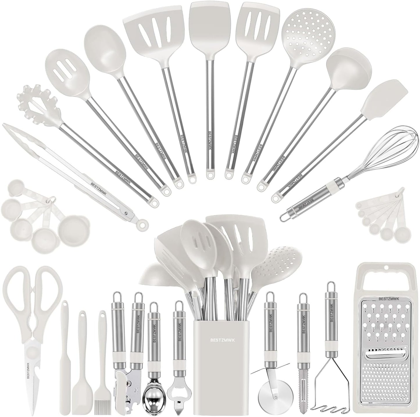 Kitchen Utensil Set with 33 Silicone Cooking Gadgets for You