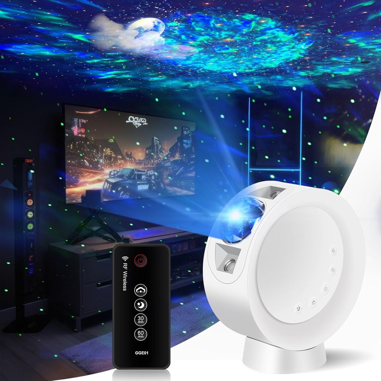 LitEnergy Galaxy Projector: Remote-Controlled Mood Lighting