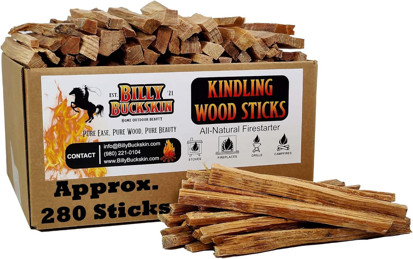 Billy Buckskin Co. Kindling Wood Fire Sticks for All Fires