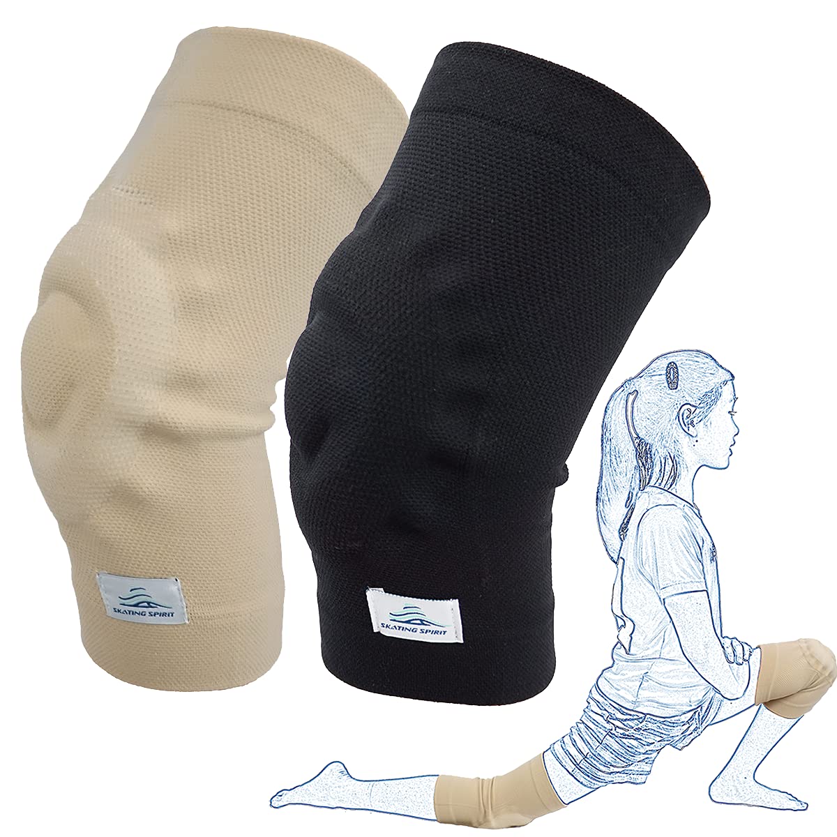 SKATINGSPIRIT Gel Knee Pads for Dancers and Gymnasts Support