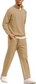 COOFANDY Men's Tracksuit 2 Piece Half-zip Sweatsuit - Relaxed Fit you