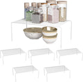 Medium White Cabinet Storage Shelf Rack Set of 6 - Space Saving
